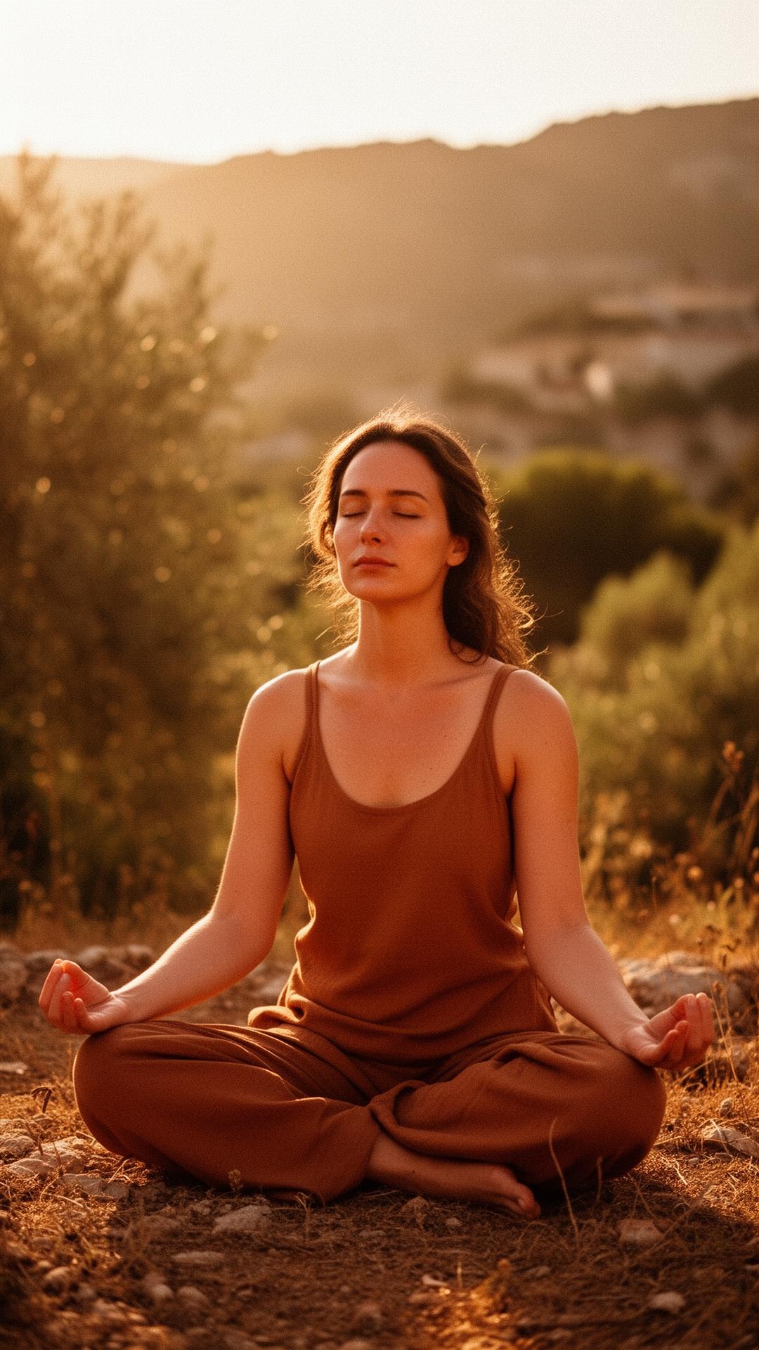 Méditation au coucher du soleil